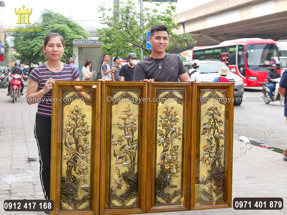 H&igrave;nh ảnh nh&igrave;n nghi&ecirc;ng của bộ tranh tứ qu&yacute;